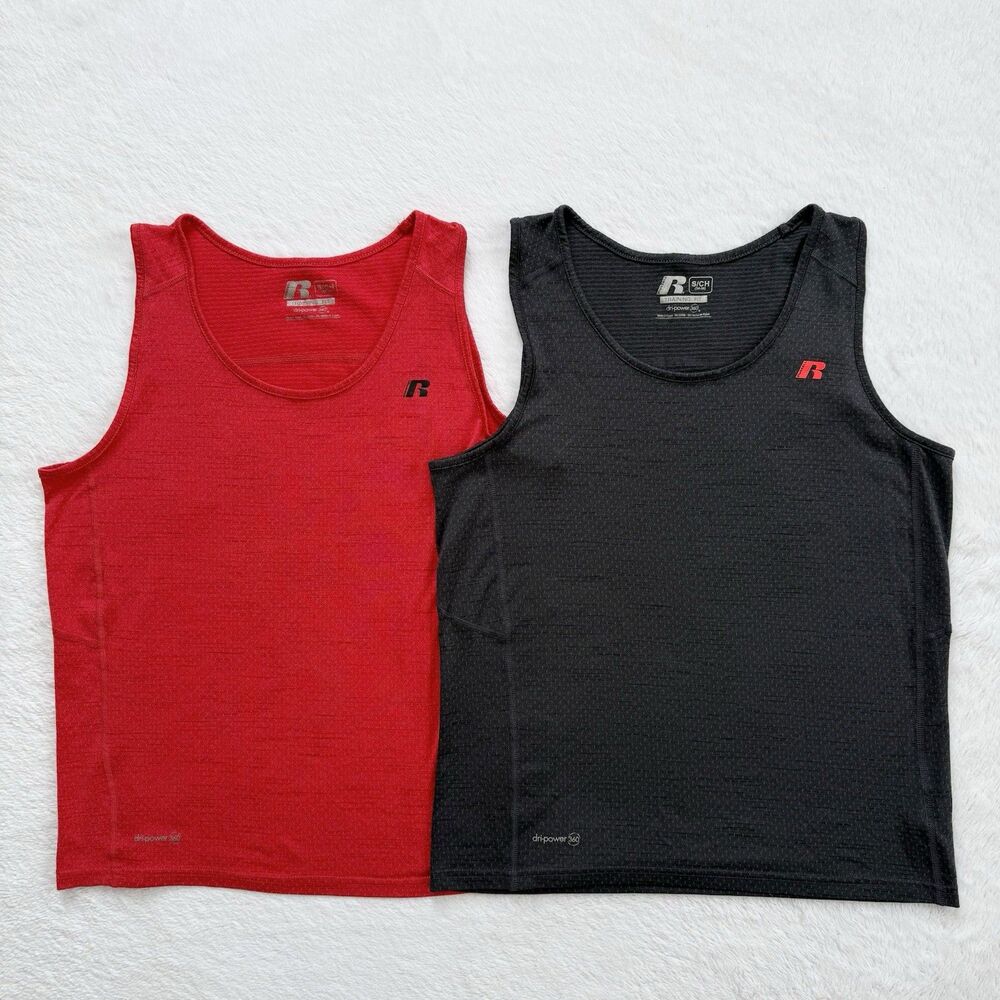 Russell Tank Top Men's Size Small Activewear Training Fit Sleeveless Lot Of 2